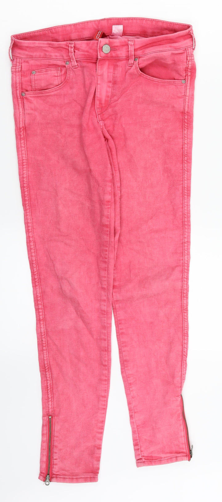 H&M Womens Pink Denim Skinny Jeans Size 8 L26 in