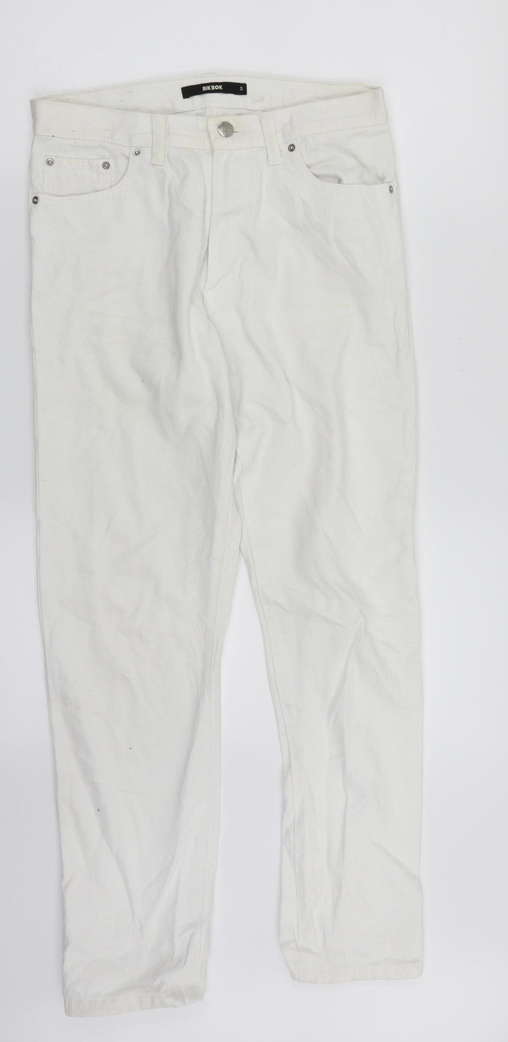 Bik Bok Womens White  Denim Straight Jeans Size S L27 in