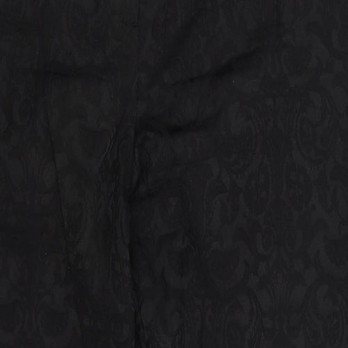 M&S Womens Black Floral  Dress Pants Trousers Size 14 L26 in