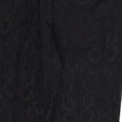 M&S Womens Black Floral  Dress Pants Trousers Size 14 L26 in