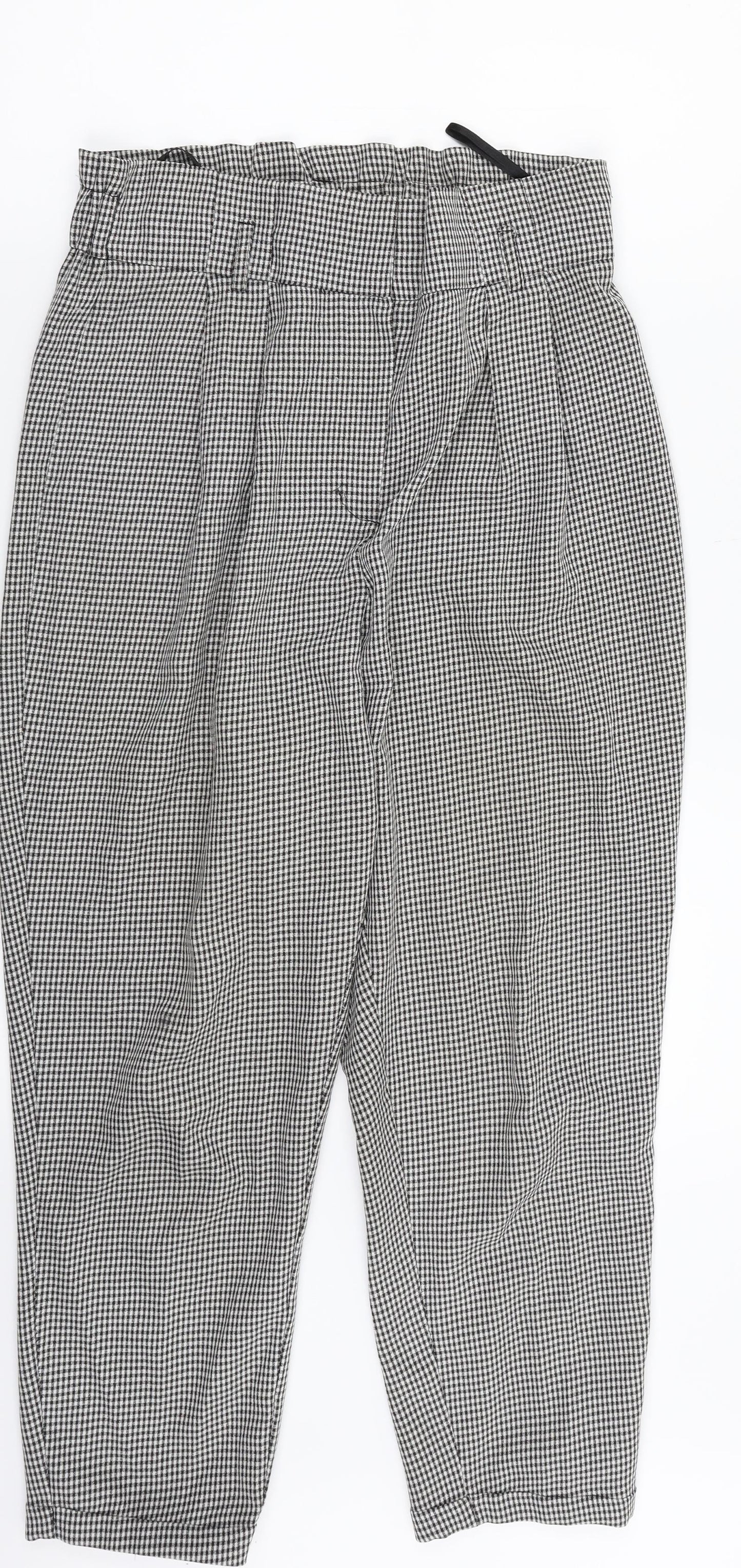 Primark Womens Black Check  Dress Pants Trousers Size 12 L24 in