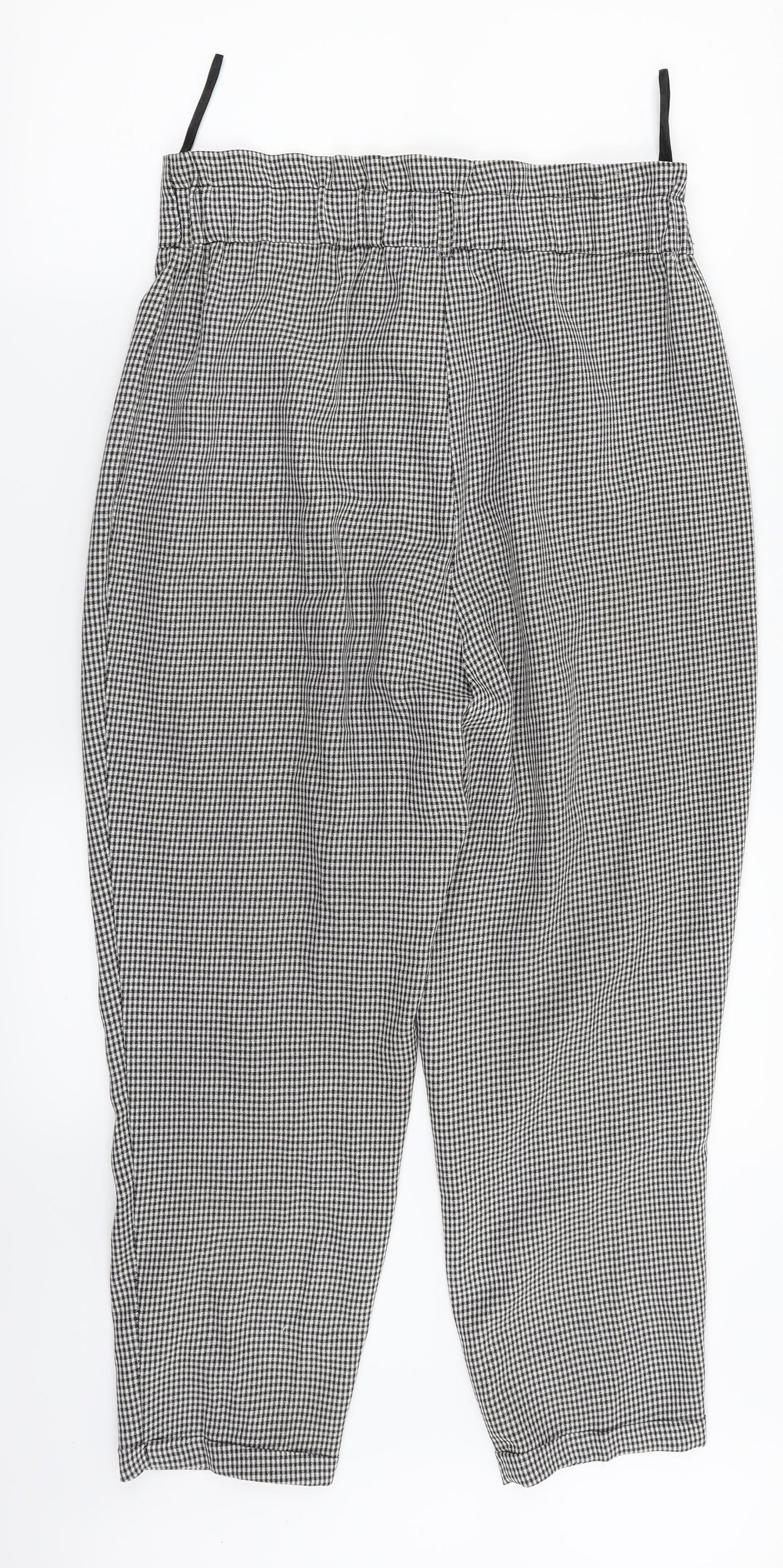Primark Womens Black Check  Dress Pants Trousers Size 12 L24 in