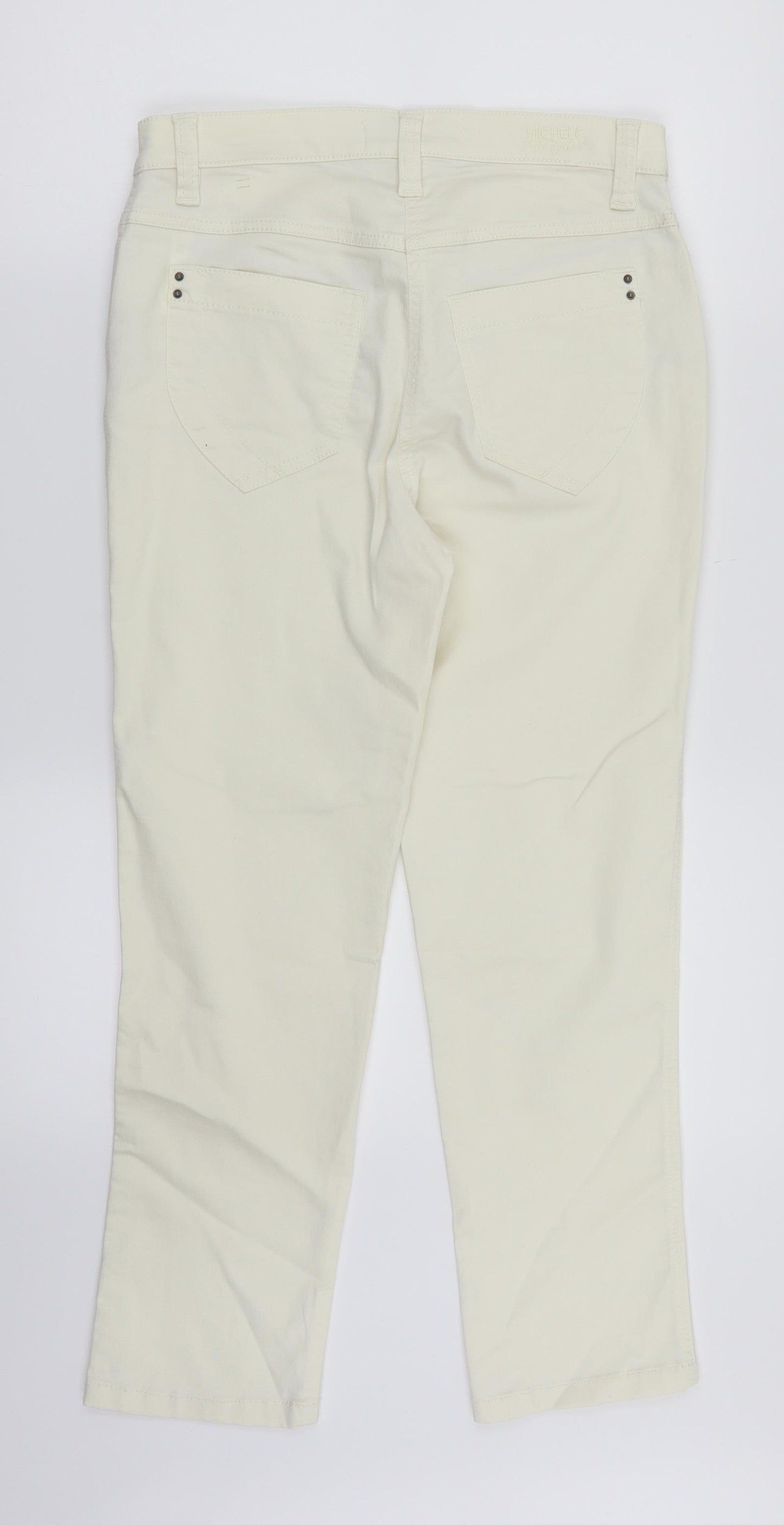 Michele Magic Womens White  Denim Straight Jeans Size 8 L25 in