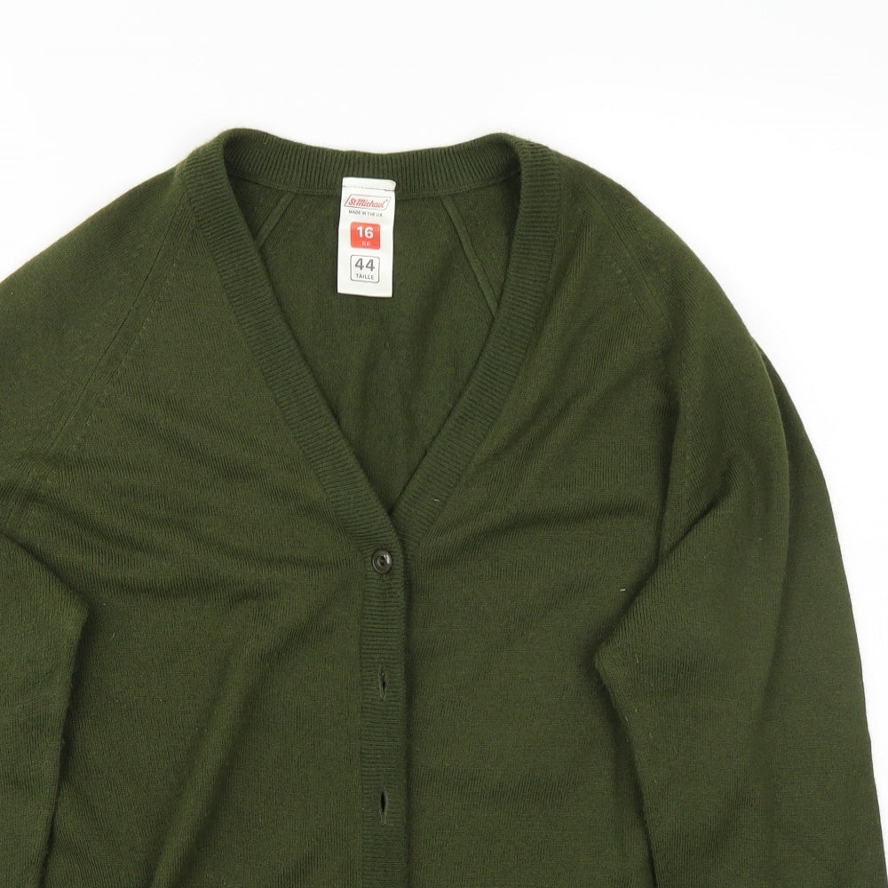 Marks and Spencer Womens Green   Cardigan Jumper Size 16
