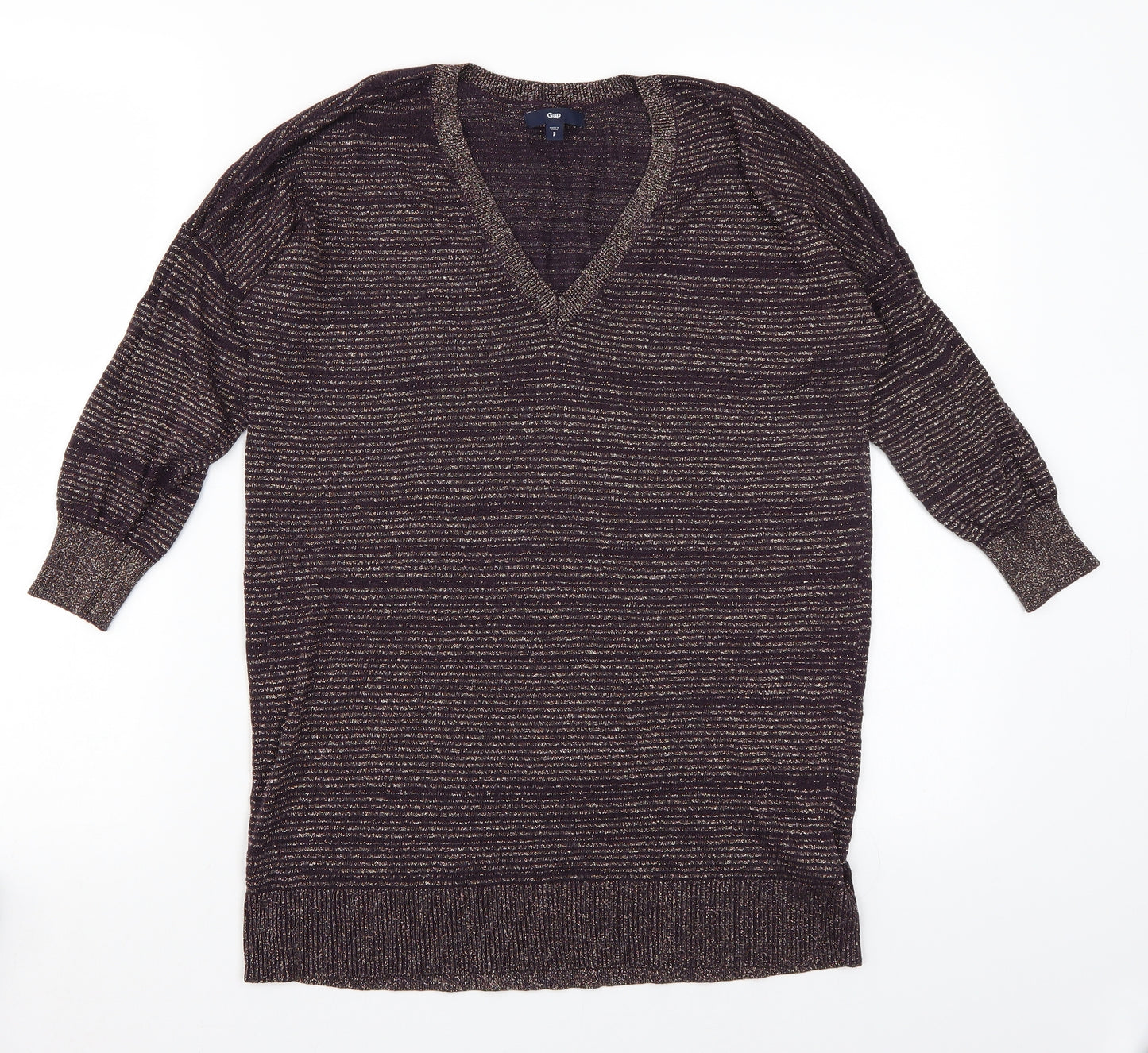 Gap Womens Purple Striped  Pullover Jumper Size S