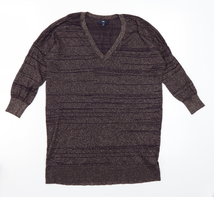Gap Womens Purple Striped  Pullover Jumper Size S