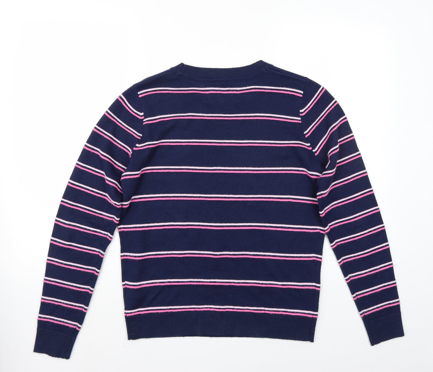 Maine Womens Blue Striped  Pullover Jumper Size 12