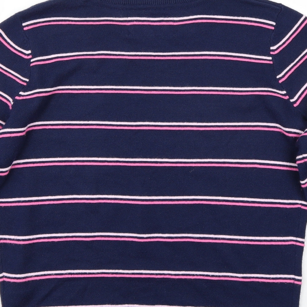 Maine Womens Blue Striped  Pullover Jumper Size 12