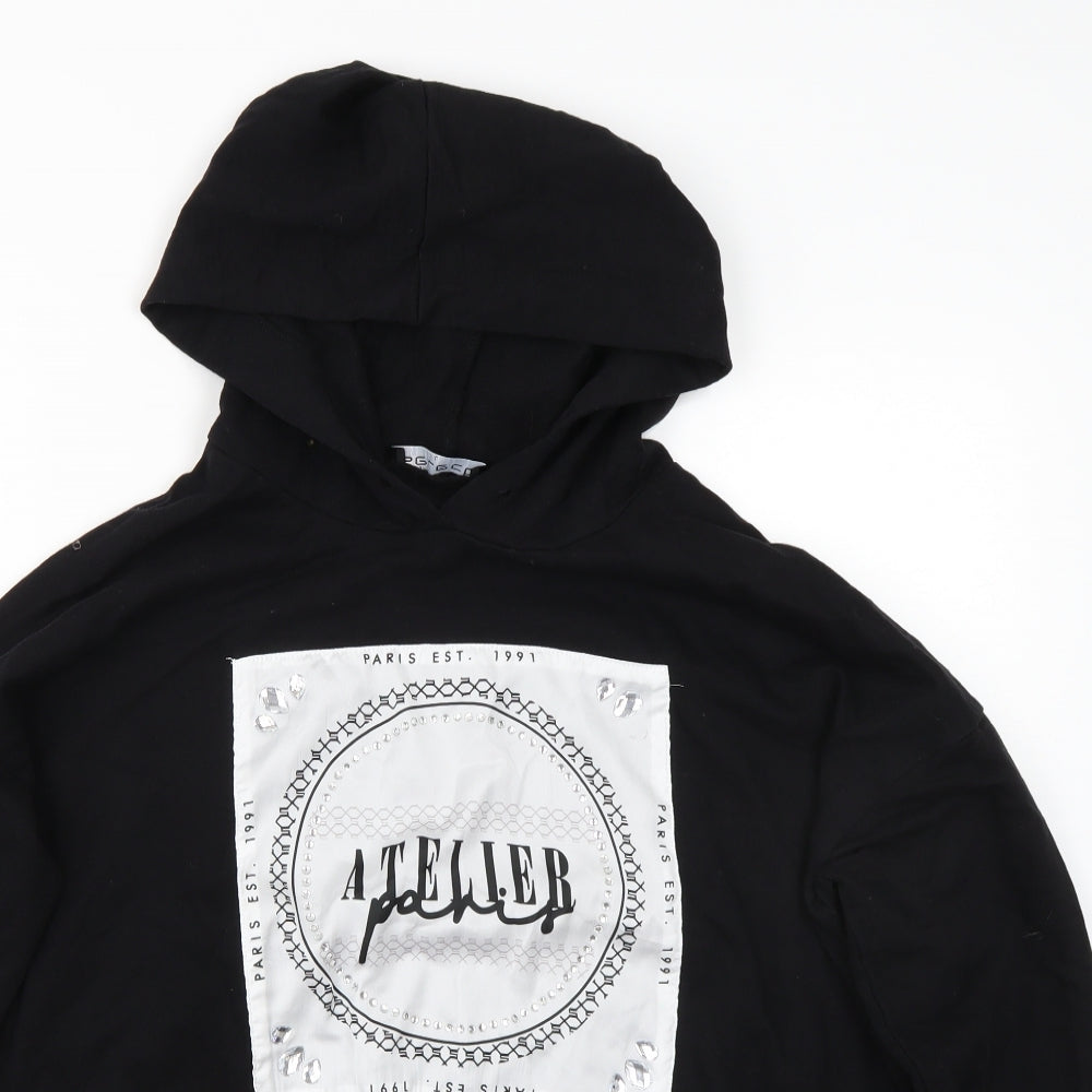 Select Womens Black   Pullover Hoodie Size L