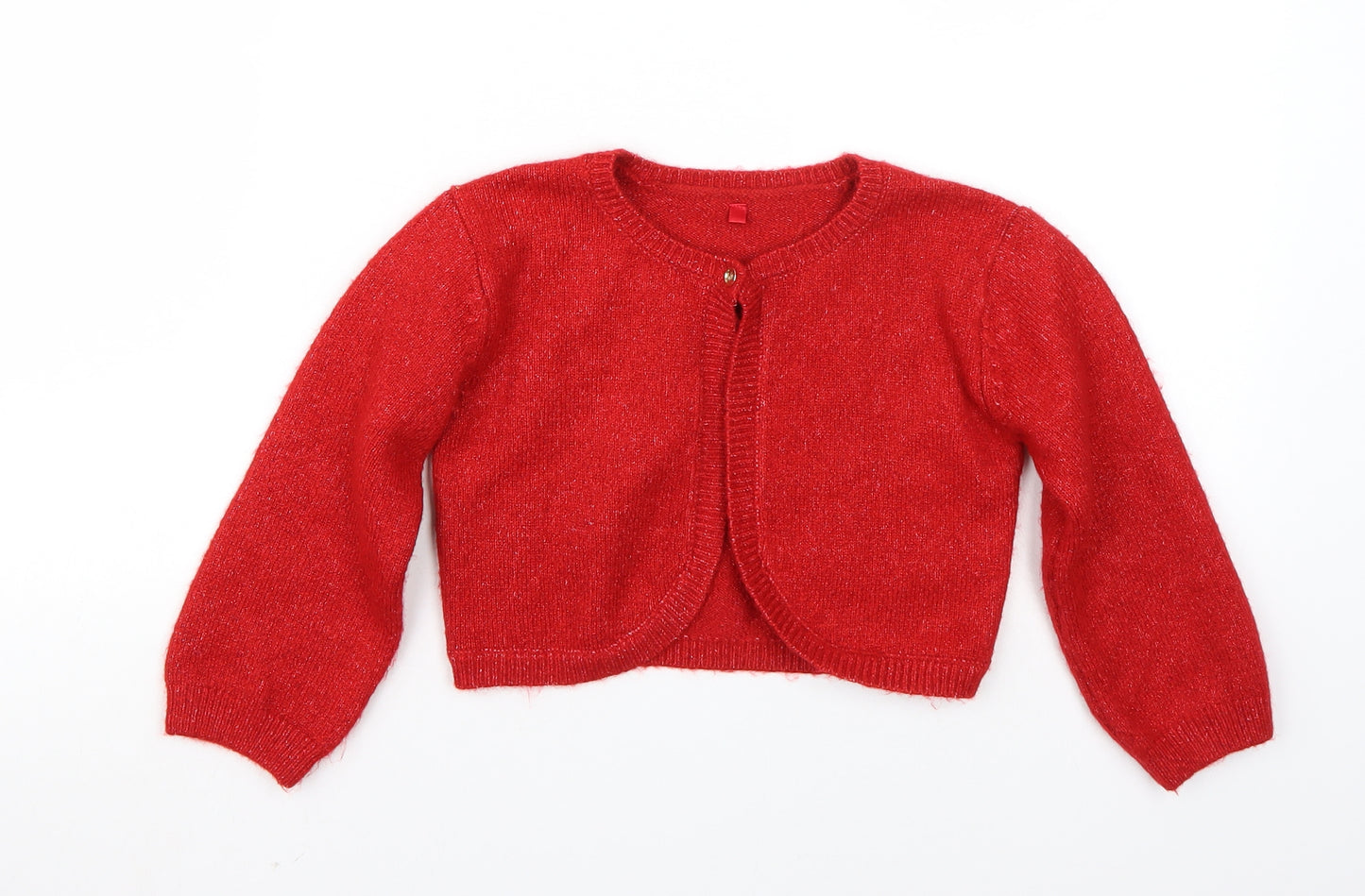Marks & Spencer Girls Red   Cardigan Jumper Size 6-7 Years