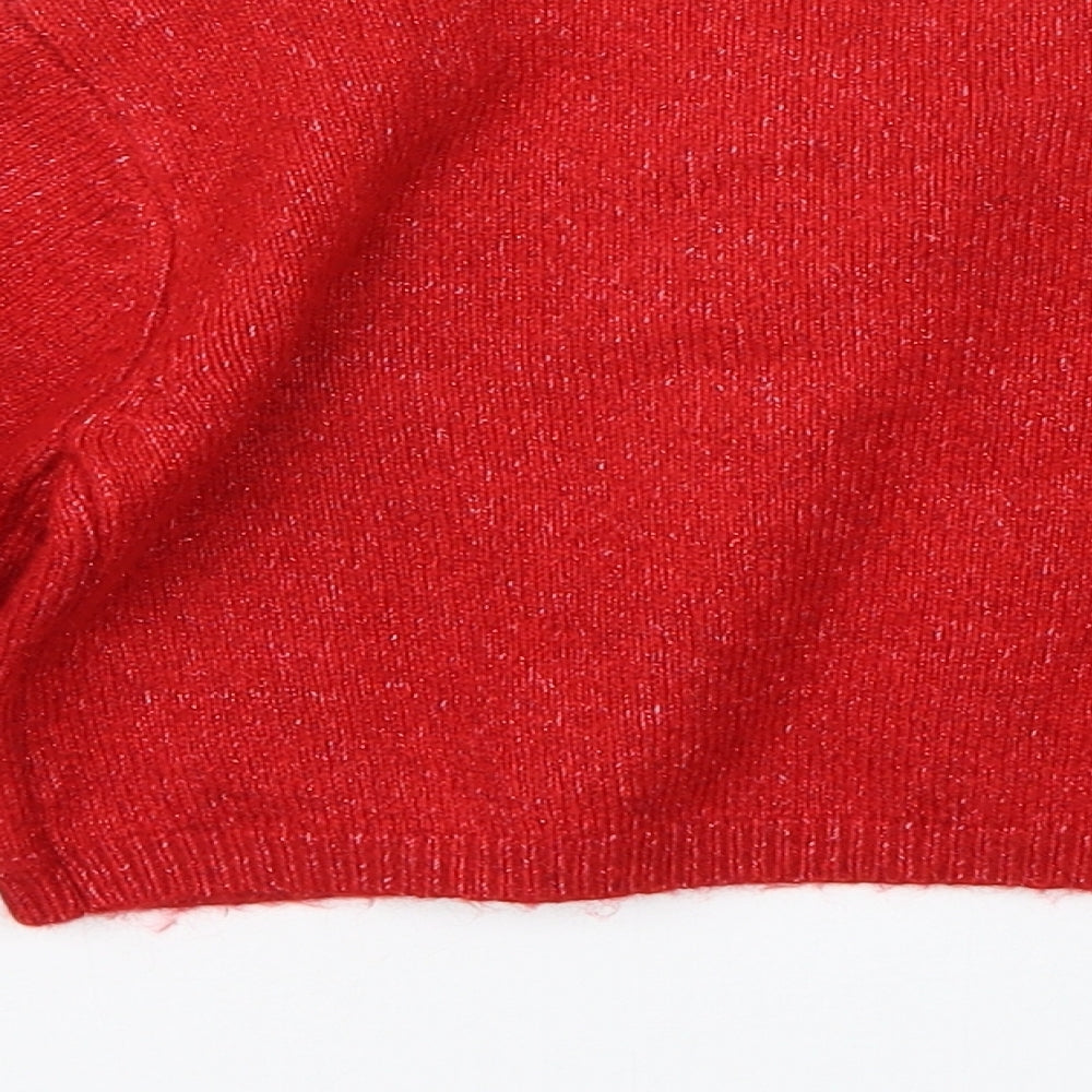 Marks & Spencer Girls Red   Cardigan Jumper Size 6-7 Years