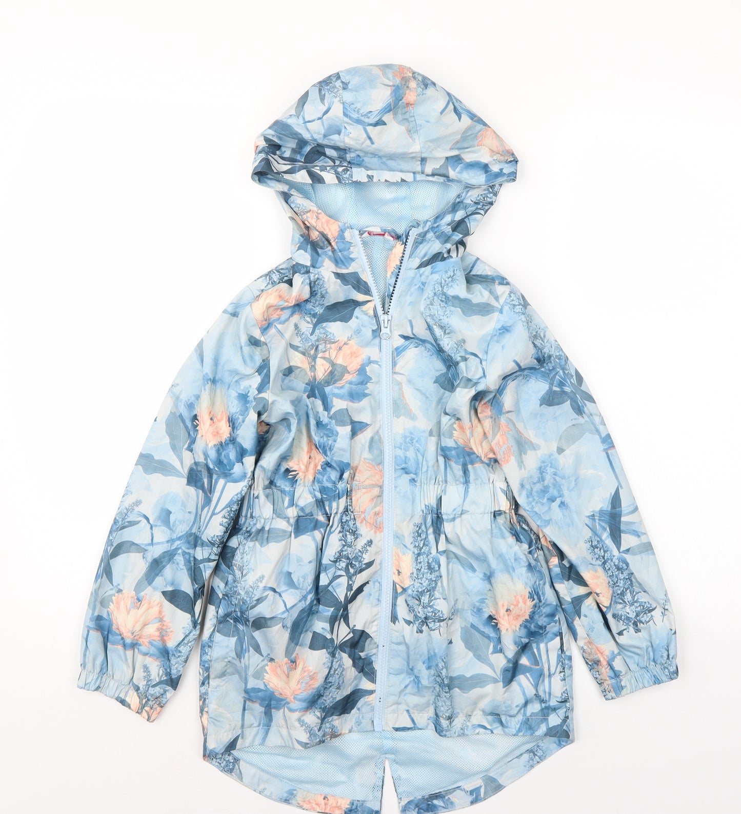 Miss evie Girls Blue Floral  Jacket Coat Size 7-8 Years
