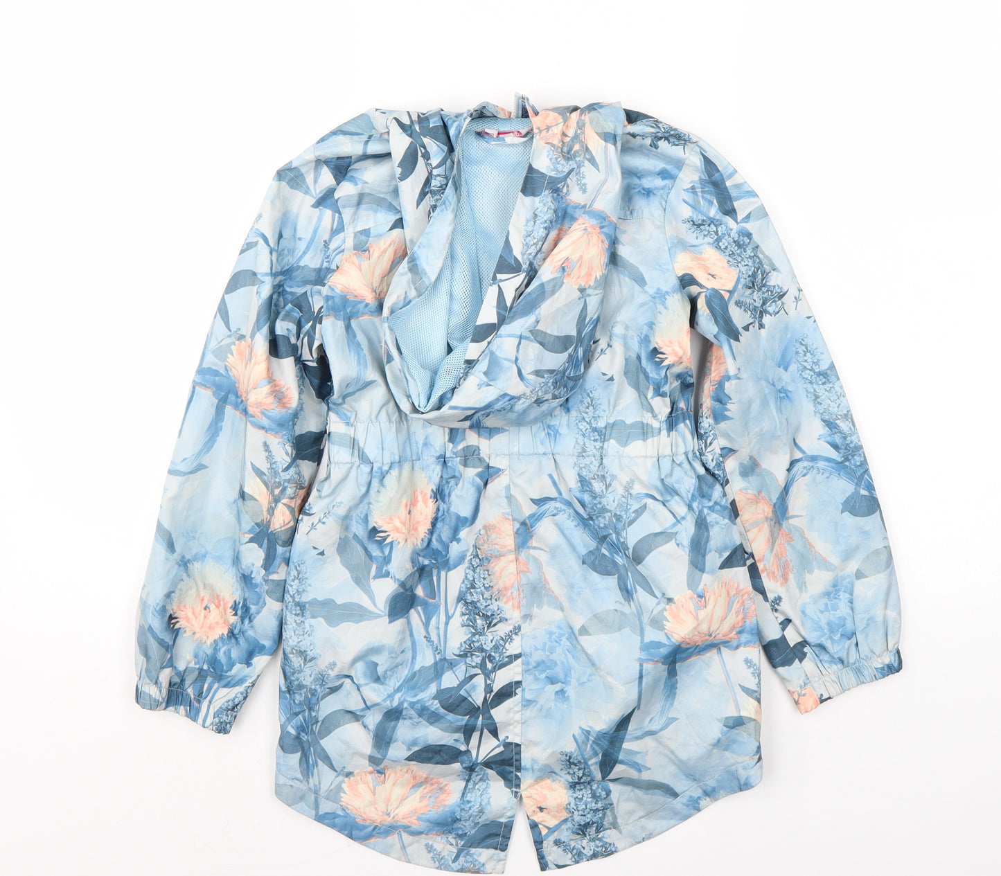 Miss evie Girls Blue Floral  Jacket Coat Size 7-8 Years