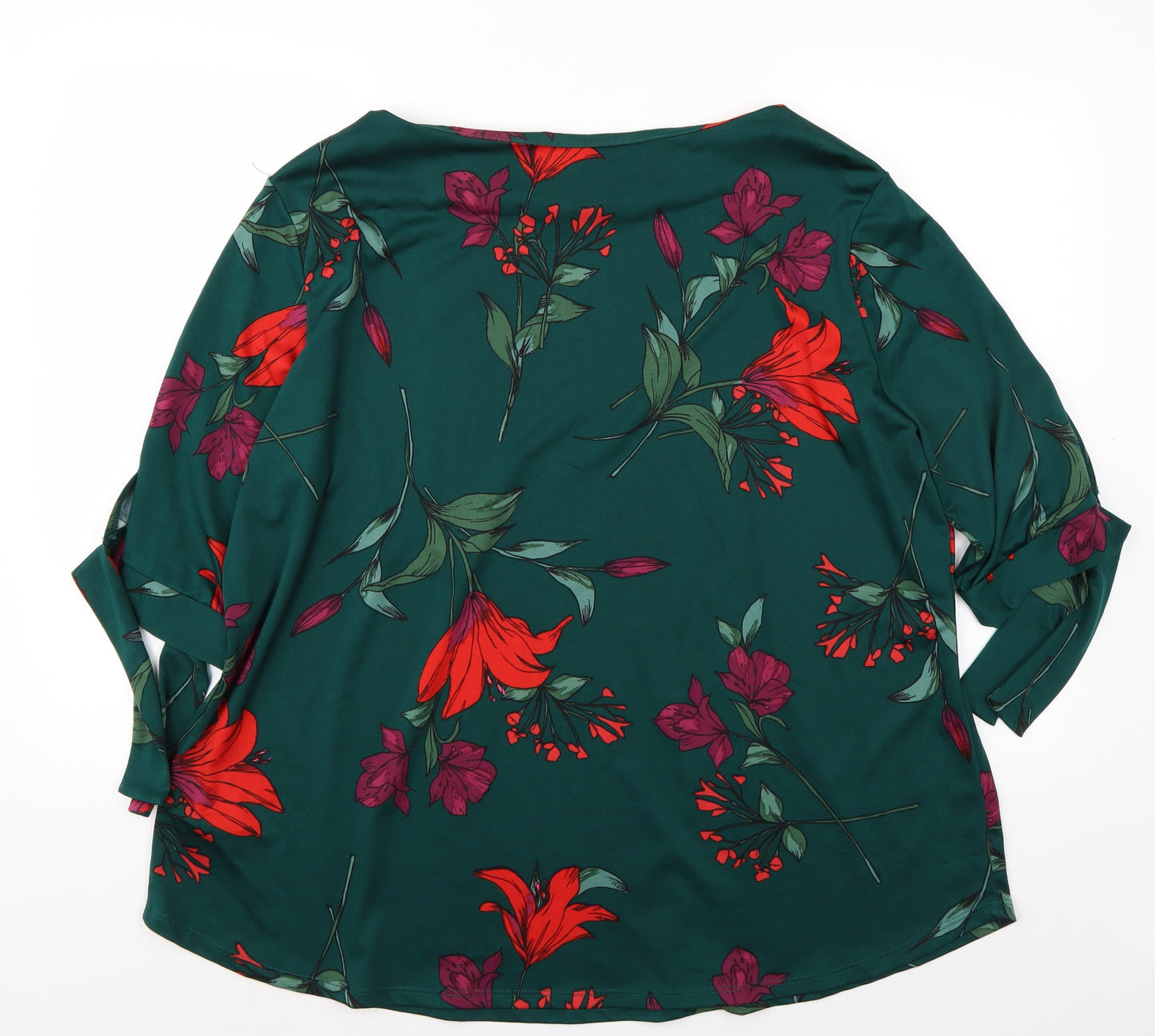 Debenhams Womens Green Floral  Basic T-Shirt Size 22