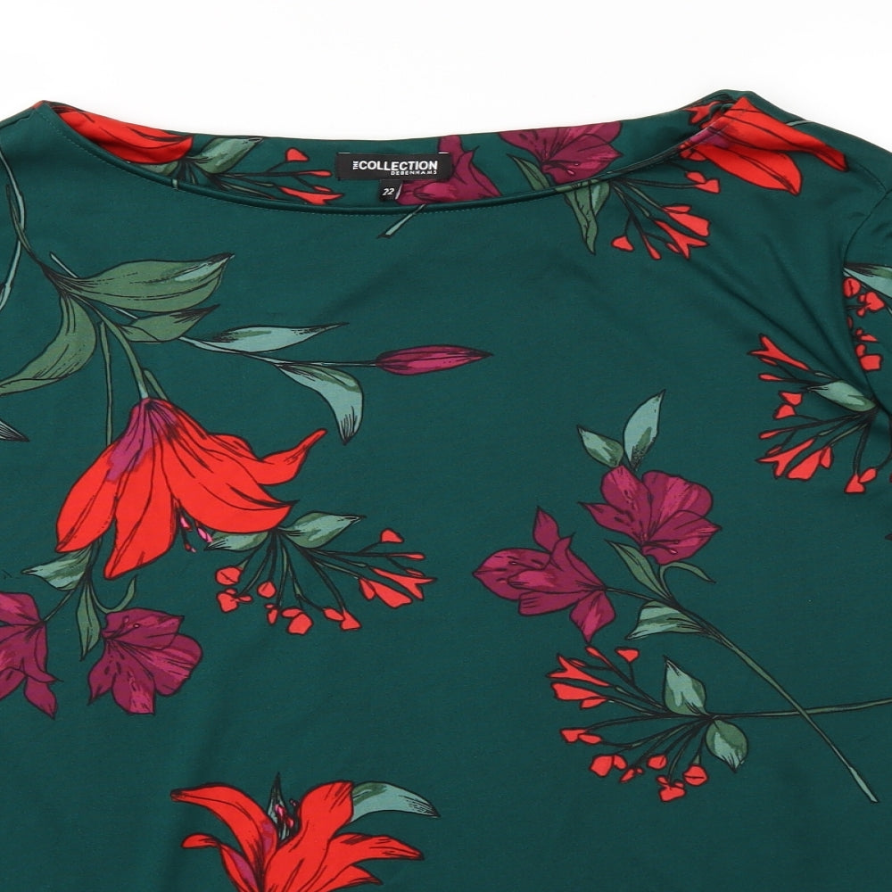 Debenhams Womens Green Floral  Basic T-Shirt Size 22