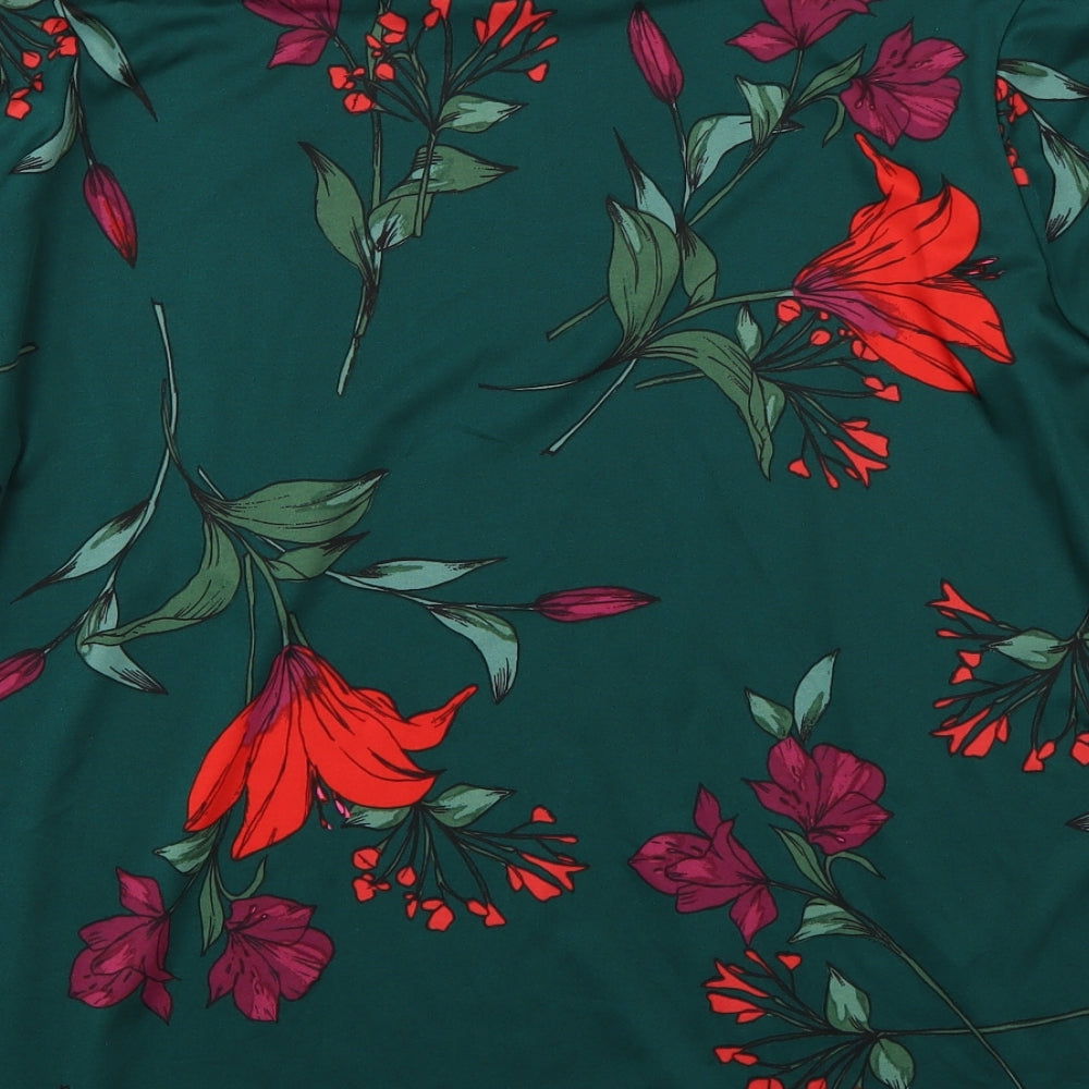Debenhams Womens Green Floral  Basic T-Shirt Size 22