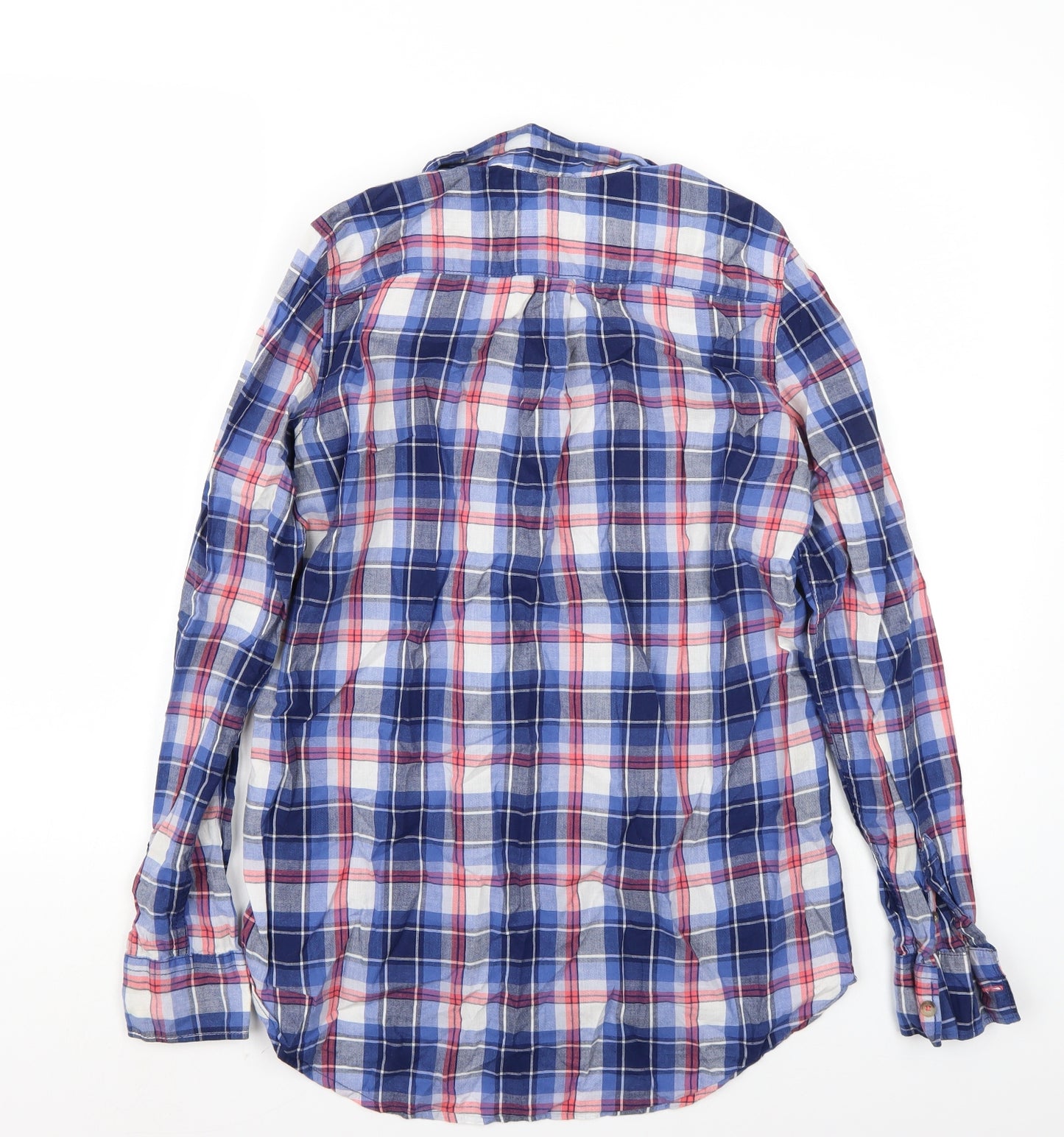 H&M Womens Blue Check  Basic Button-Up Size 6