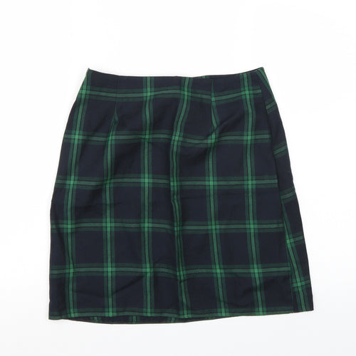 Newlook Womens Blue Check  A-Line Skirt Size 8