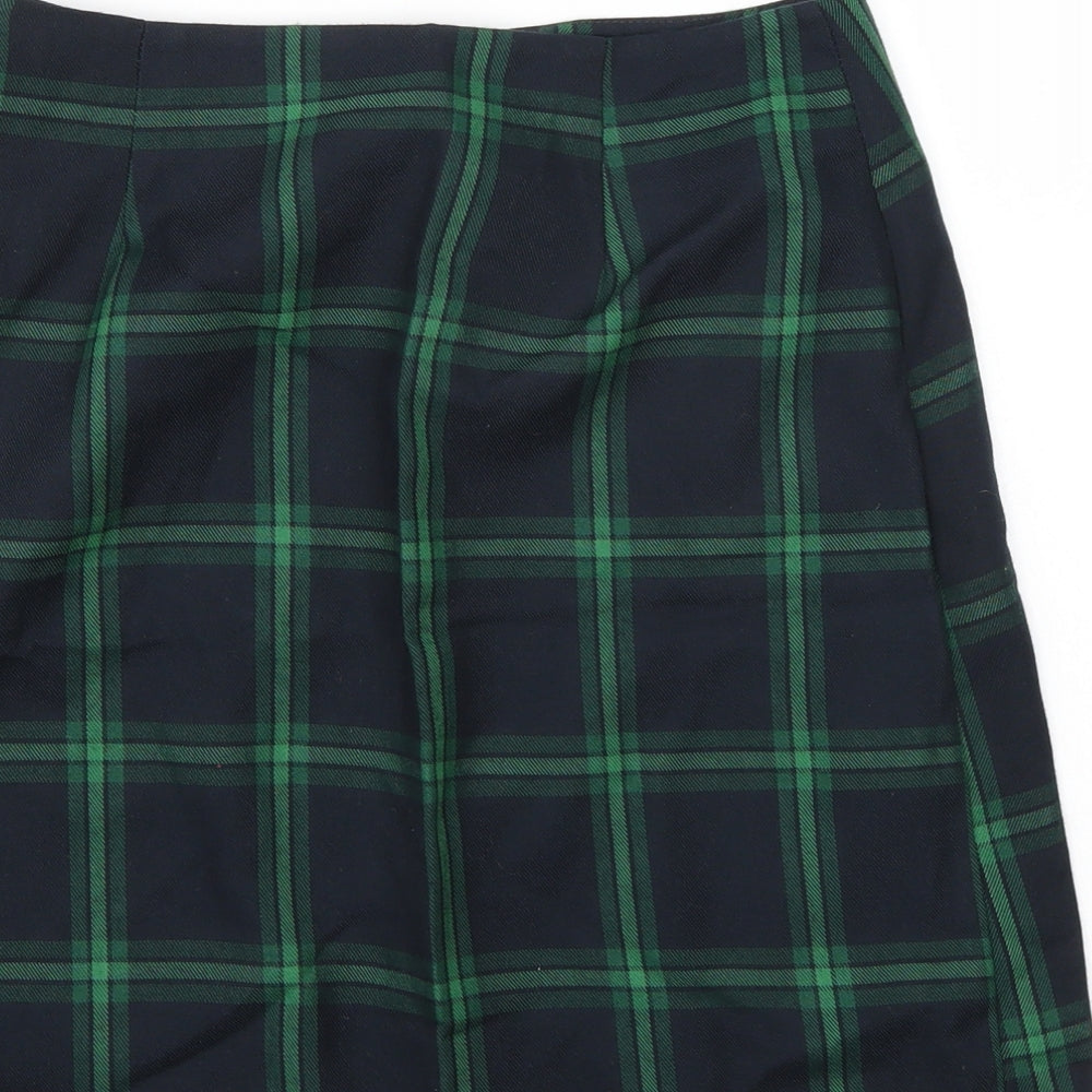 Newlook Womens Blue Check  A-Line Skirt Size 8