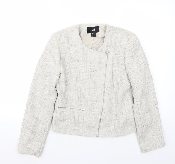 H&M Womens Ivory Jacket Coat Size 6