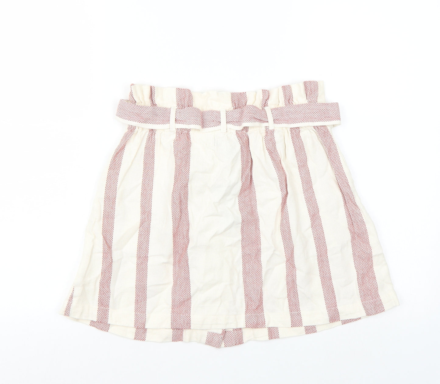 Primark Womens White Striped  A-Line Skirt Size 8