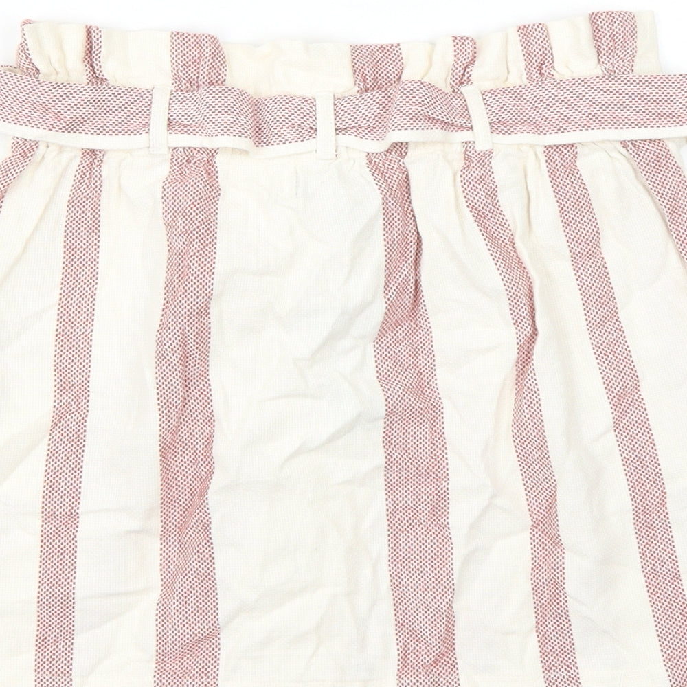 Primark Womens White Striped  A-Line Skirt Size 8
