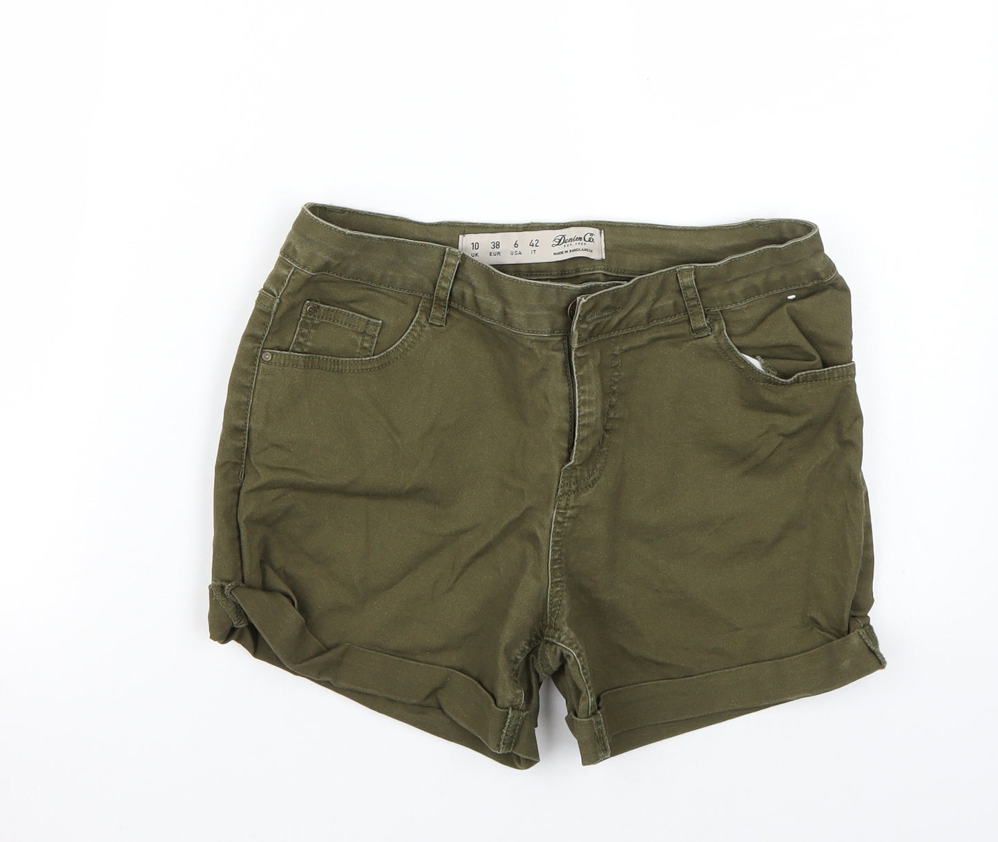 Denim & Co. Womens Green   Bermuda Shorts Size 10