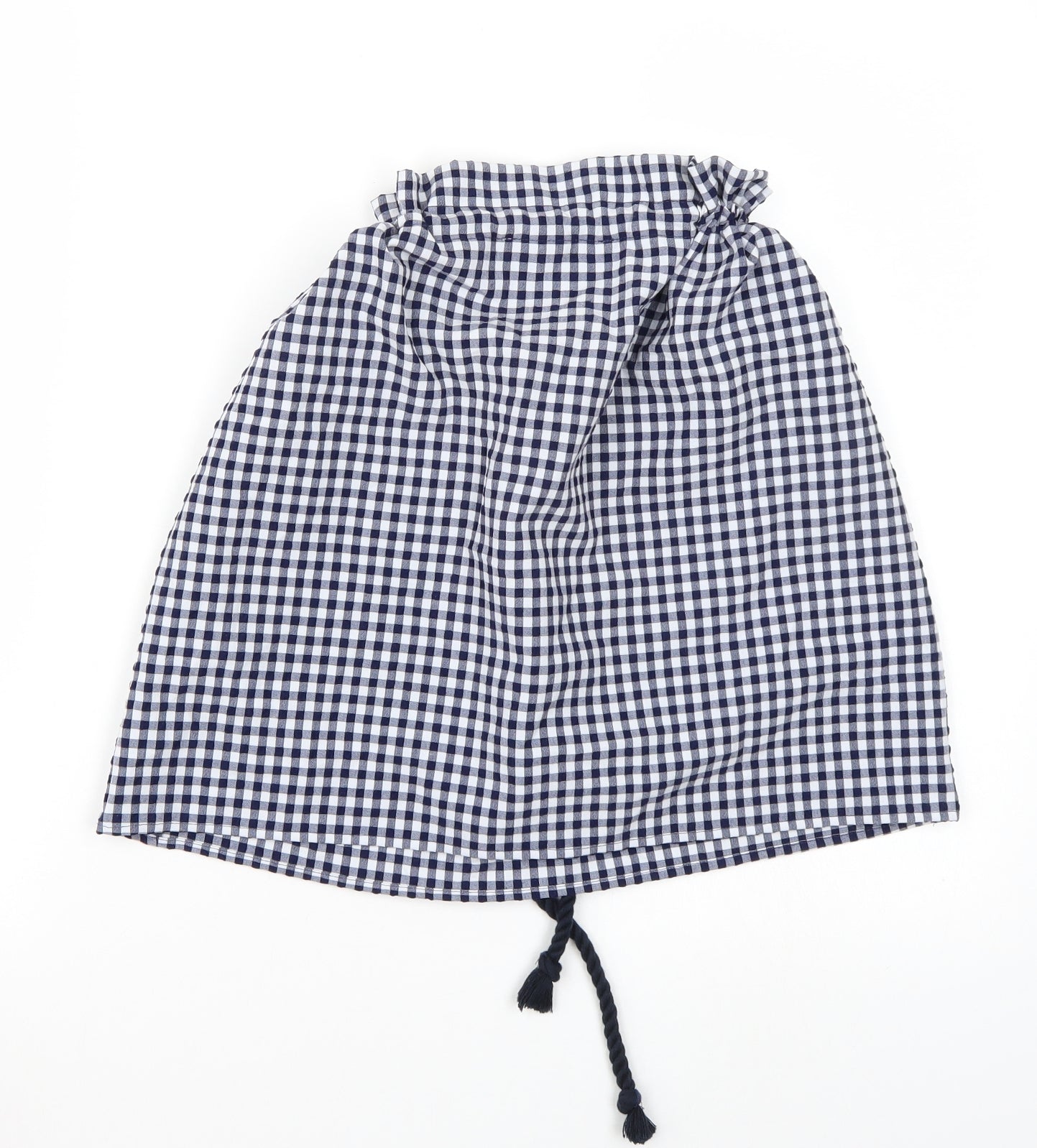 Zara Womens White Check  A-Line Skirt Size S