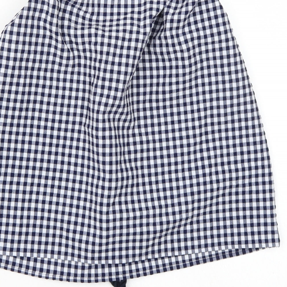 Zara Womens White Check  A-Line Skirt Size S