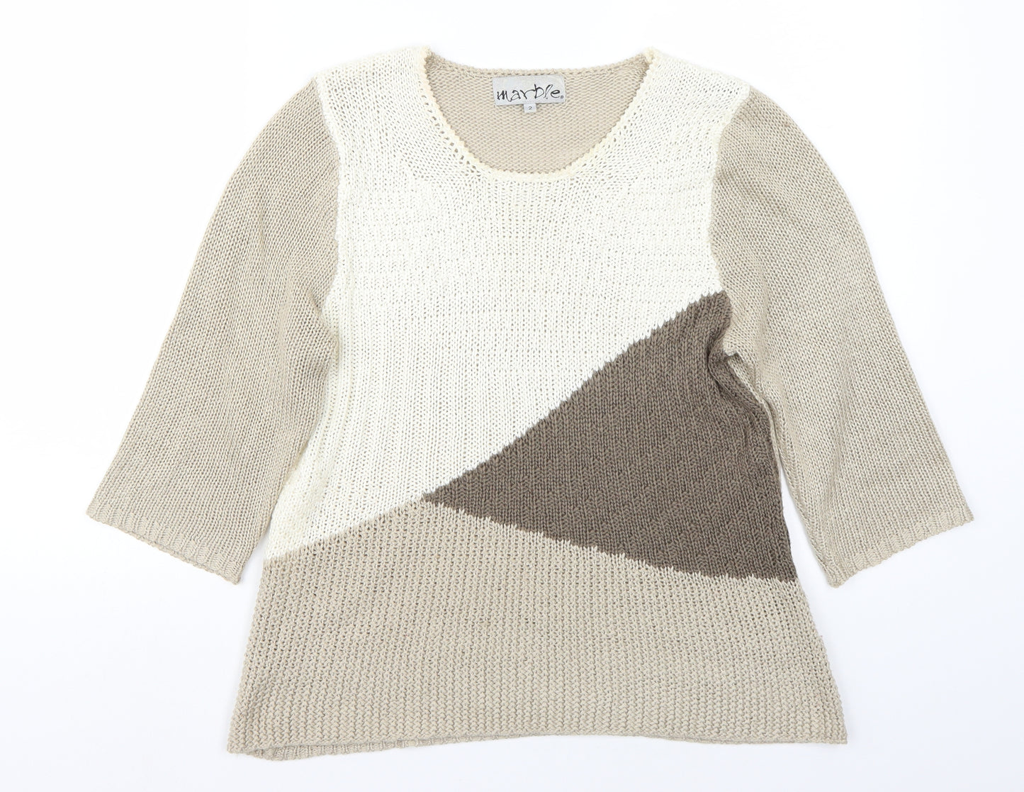marble Womens Beige   Basic T-Shirt Size 2