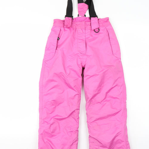 Crivit Girls Pink   Snow Pants Trousers Size 7 Years - Braces Included