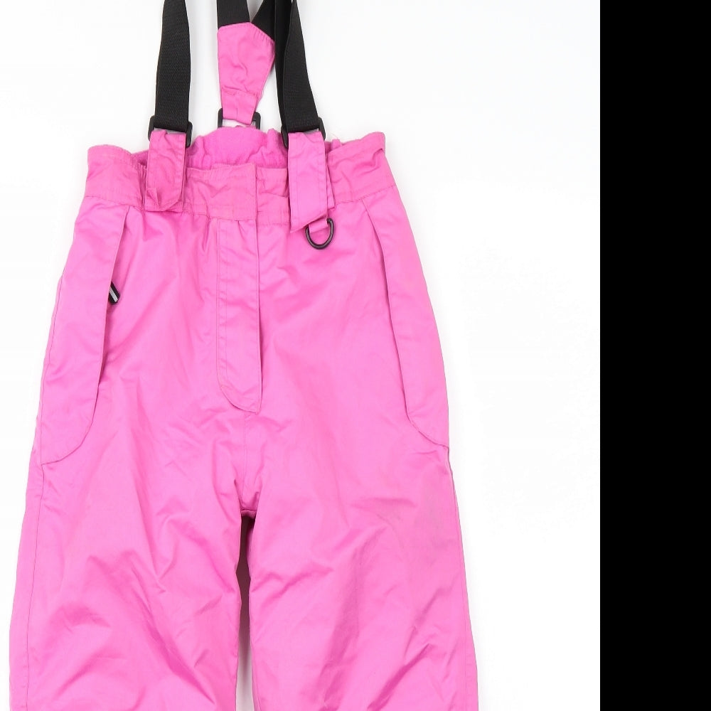 Crivit Girls Pink   Snow Pants Trousers Size 7 Years - Braces Included