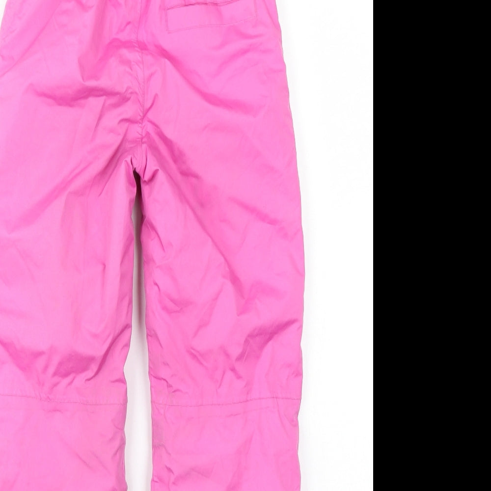 Crivit Girls Pink   Snow Pants Trousers Size 7 Years - Braces Included