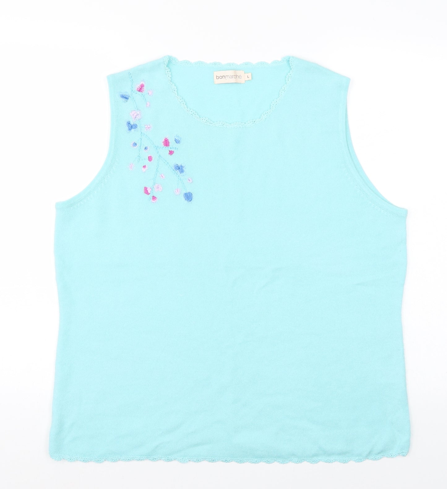 Bonmarché Womens Blue  Rayon Basic T-Shirt Size L