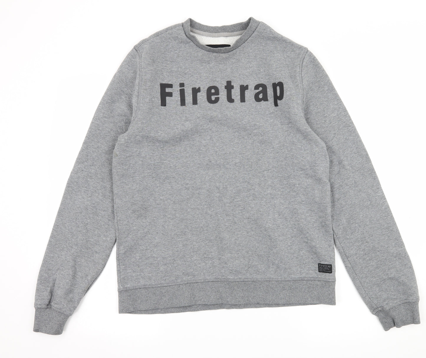 Firetrap Mens Grey  Jersey Pullover Sweatshirt Size M