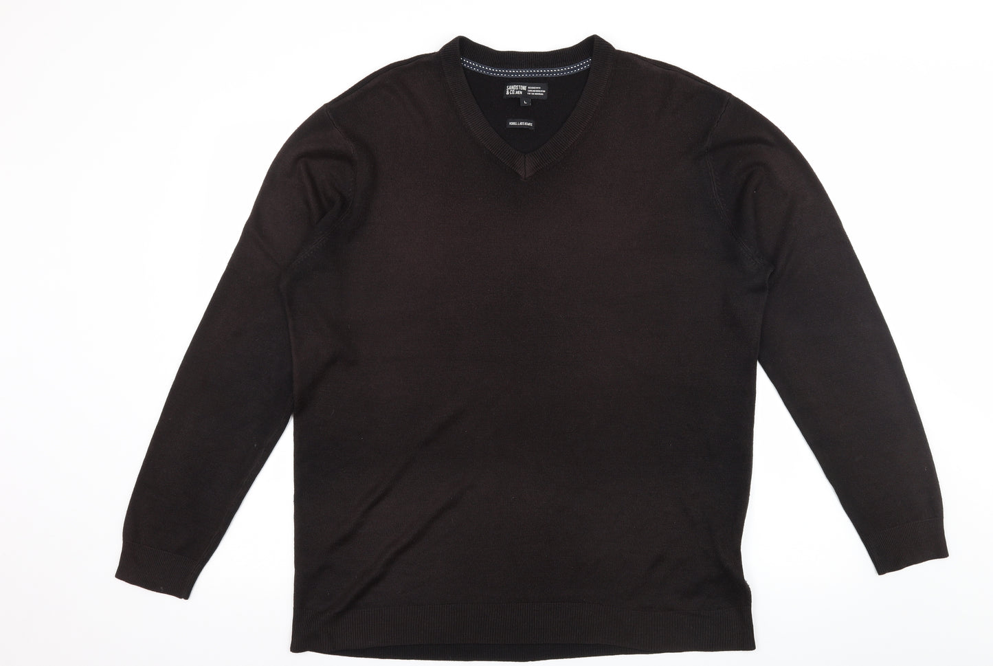 Sandstone & Co Men Mens Brown  Knit Pullover Jumper Size L
