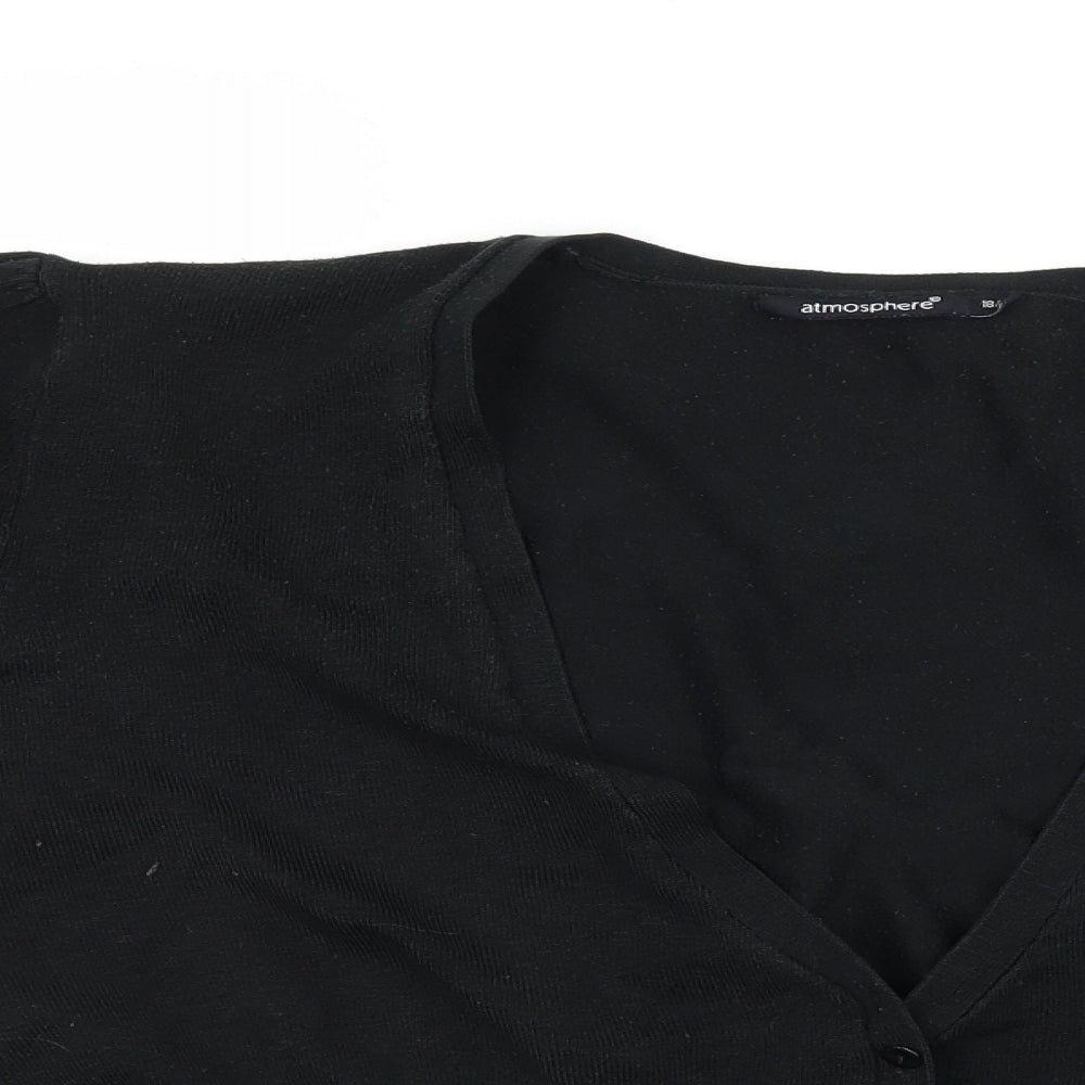 Atmosphere Womens Black  Knit Cardigan Jumper Size 18