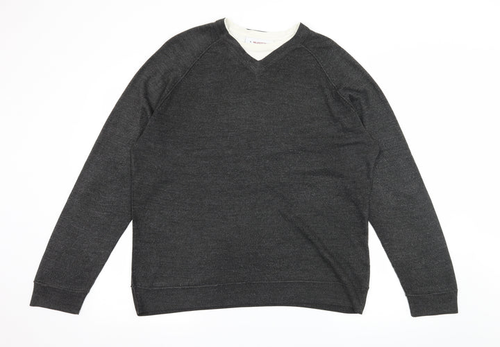 Burton Mens Grey  Knit Pullover Jumper Size L