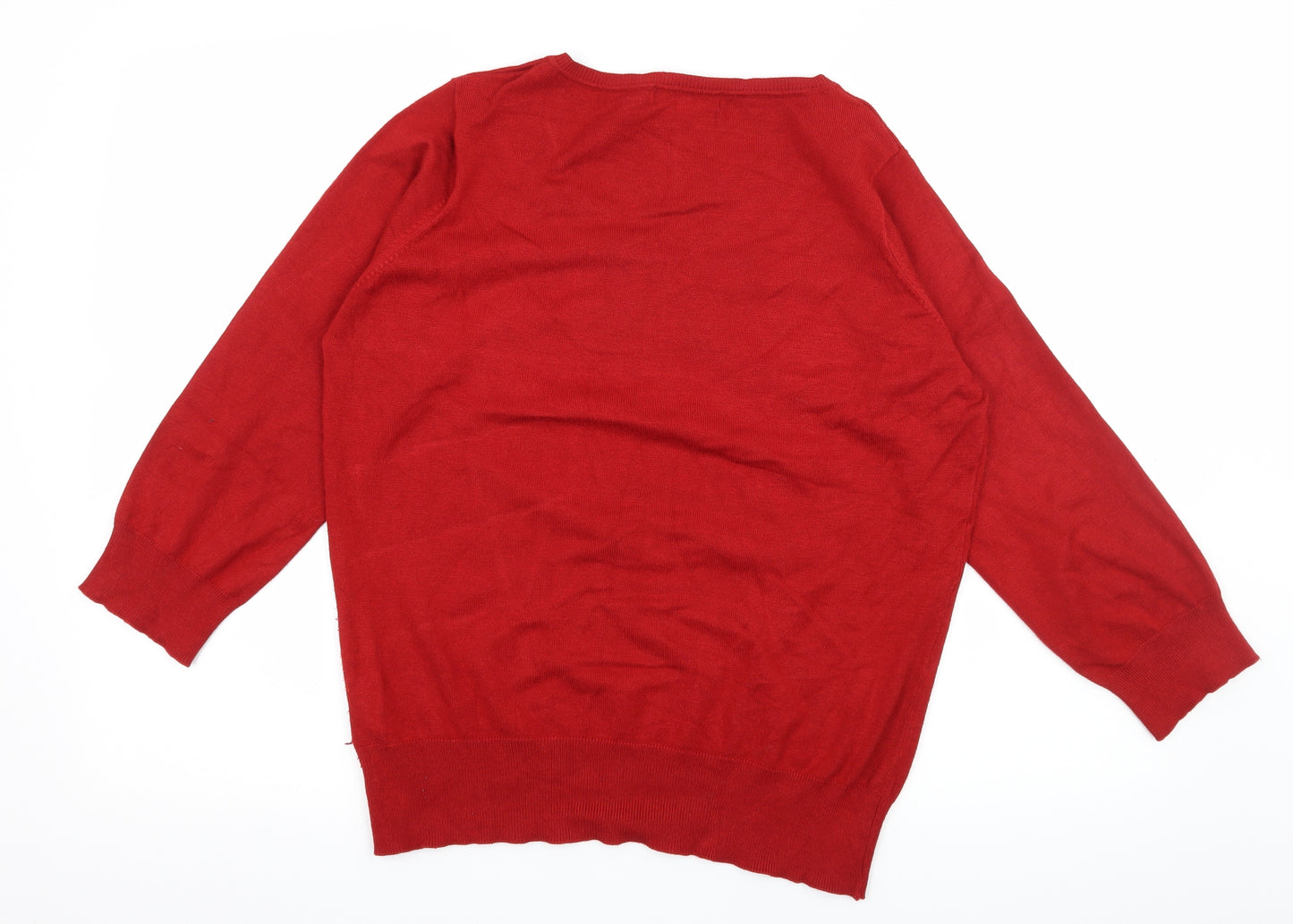 Debenhams Womens Red  Knit Pullover Jumper Size 14