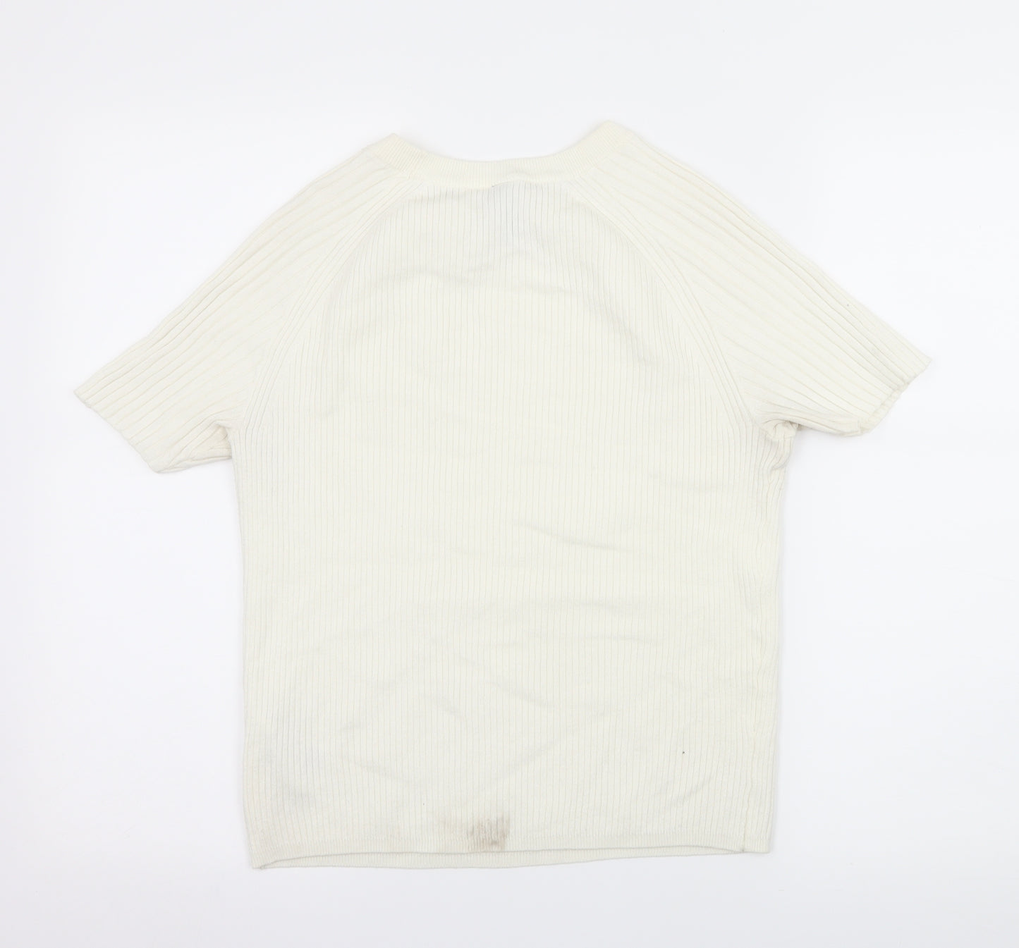 Divided by H&M Womens White  Knit Basic T-Shirt Size L