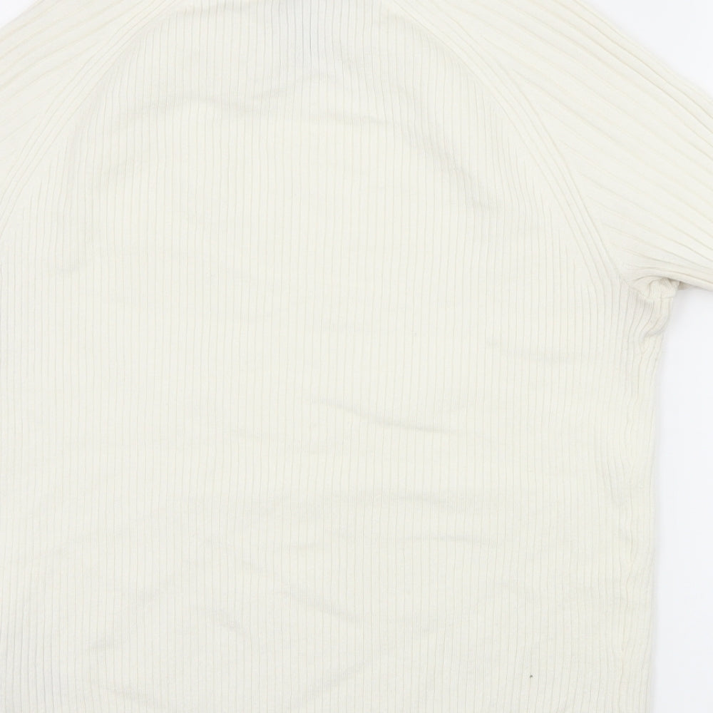 Divided by H&M Womens White  Knit Basic T-Shirt Size L