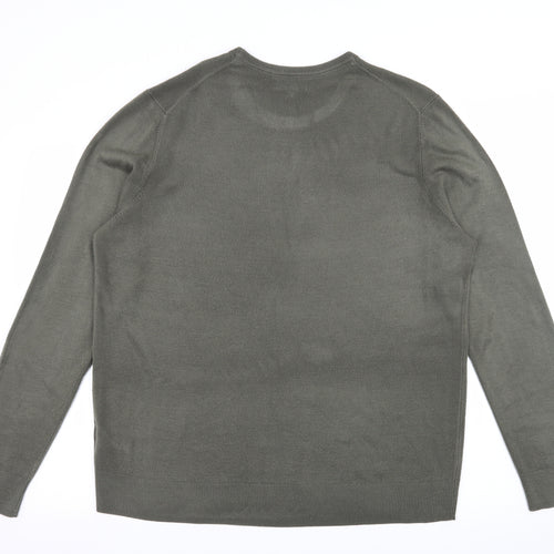 Debenhams Mens Green  Knit Pullover Jumper Size XL