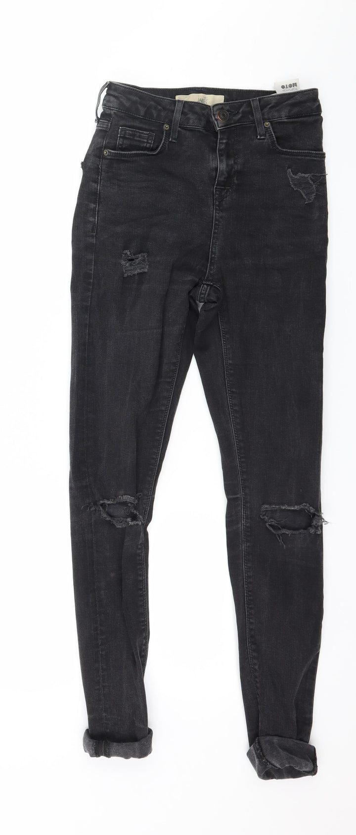 Topshop Womens Black Denim Skinny Jeans Size 26 in L34 in