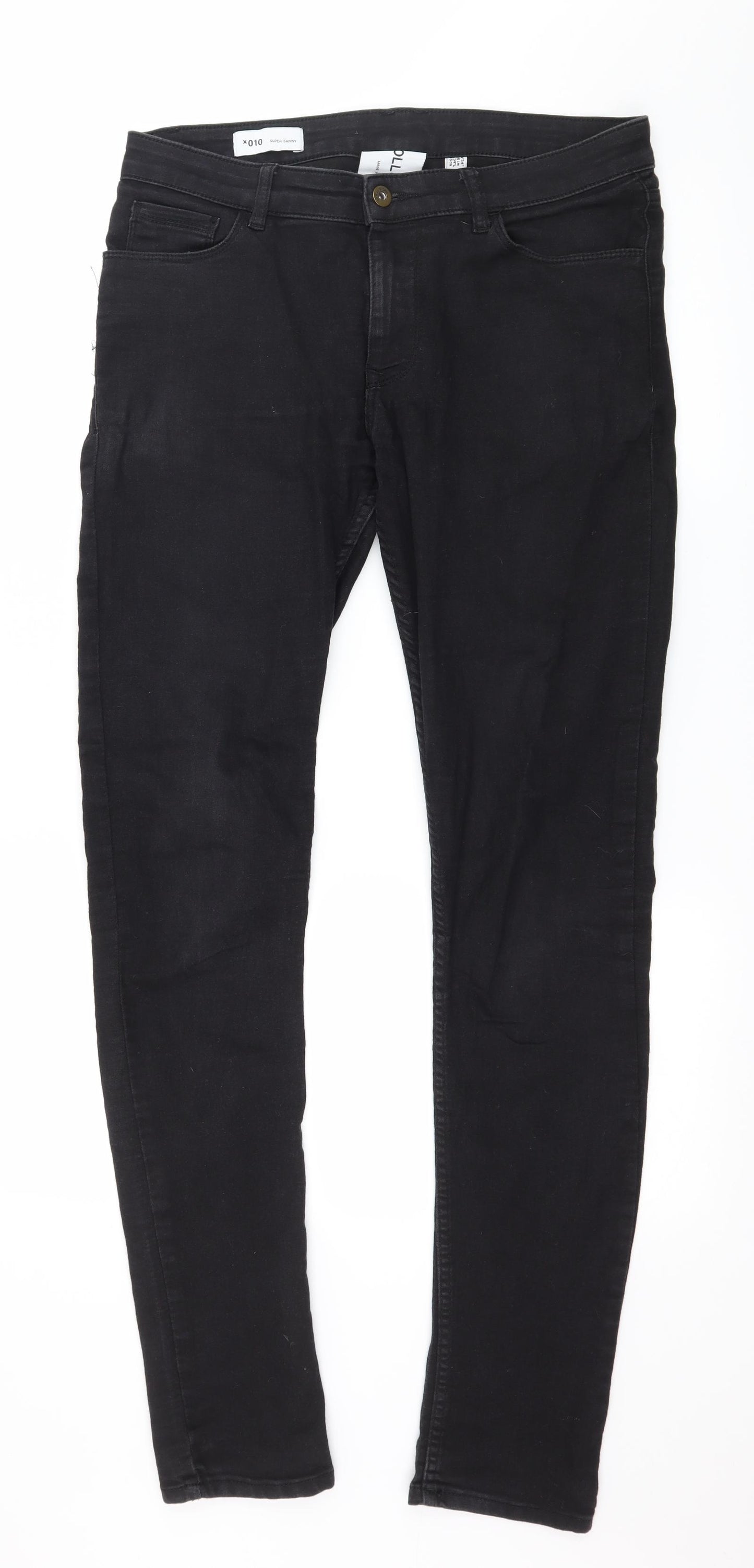 COLLUSION Womens Black  Denim Skinny Jeans Size 34 in L33 in