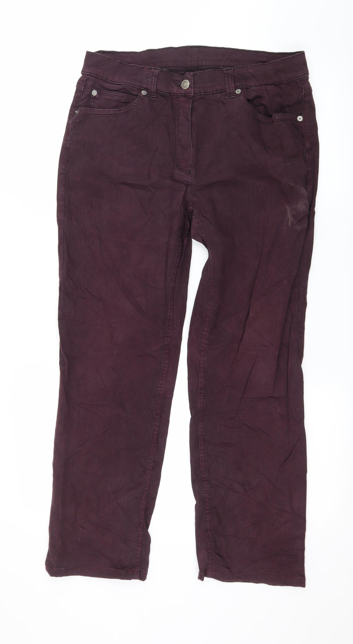 Pterworn Womens Purple Denim Straight Jeans Size 14 L27 in