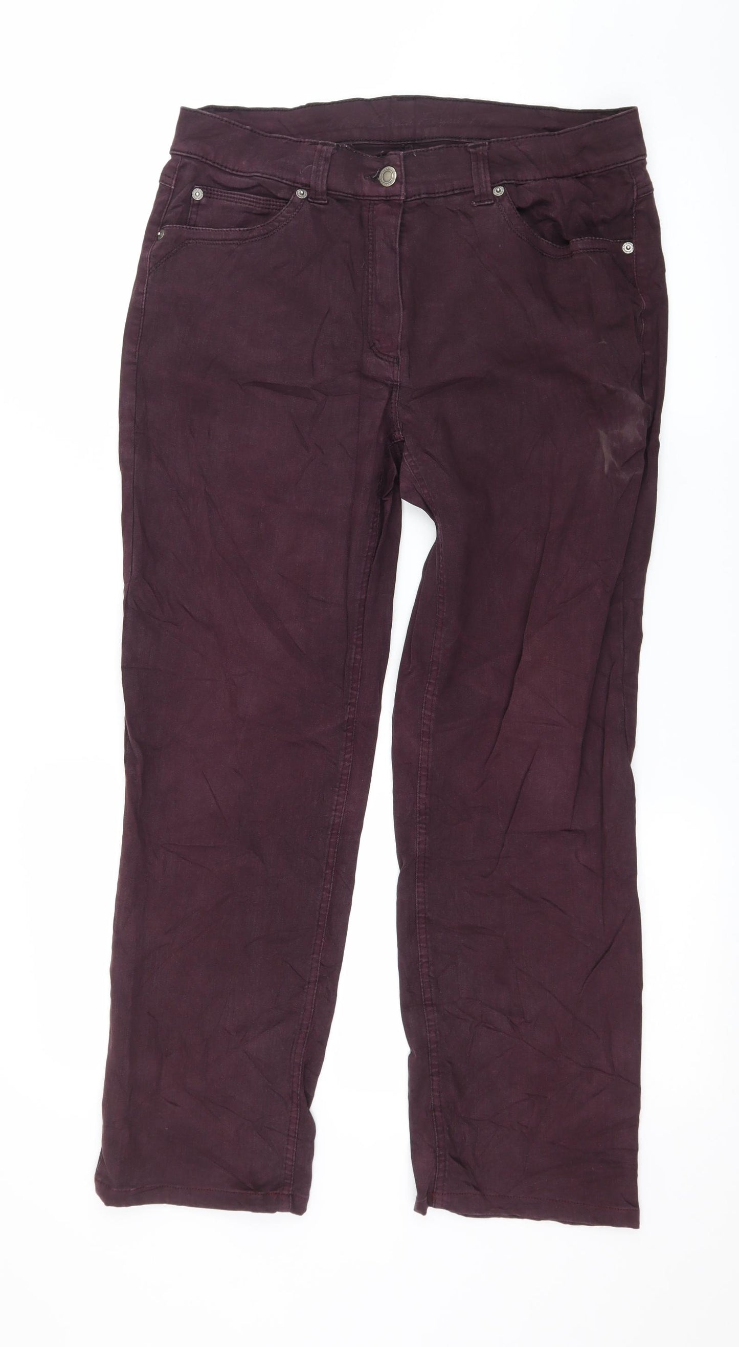 Pterworn Womens Purple  Denim Straight Jeans Size 14 L27 in