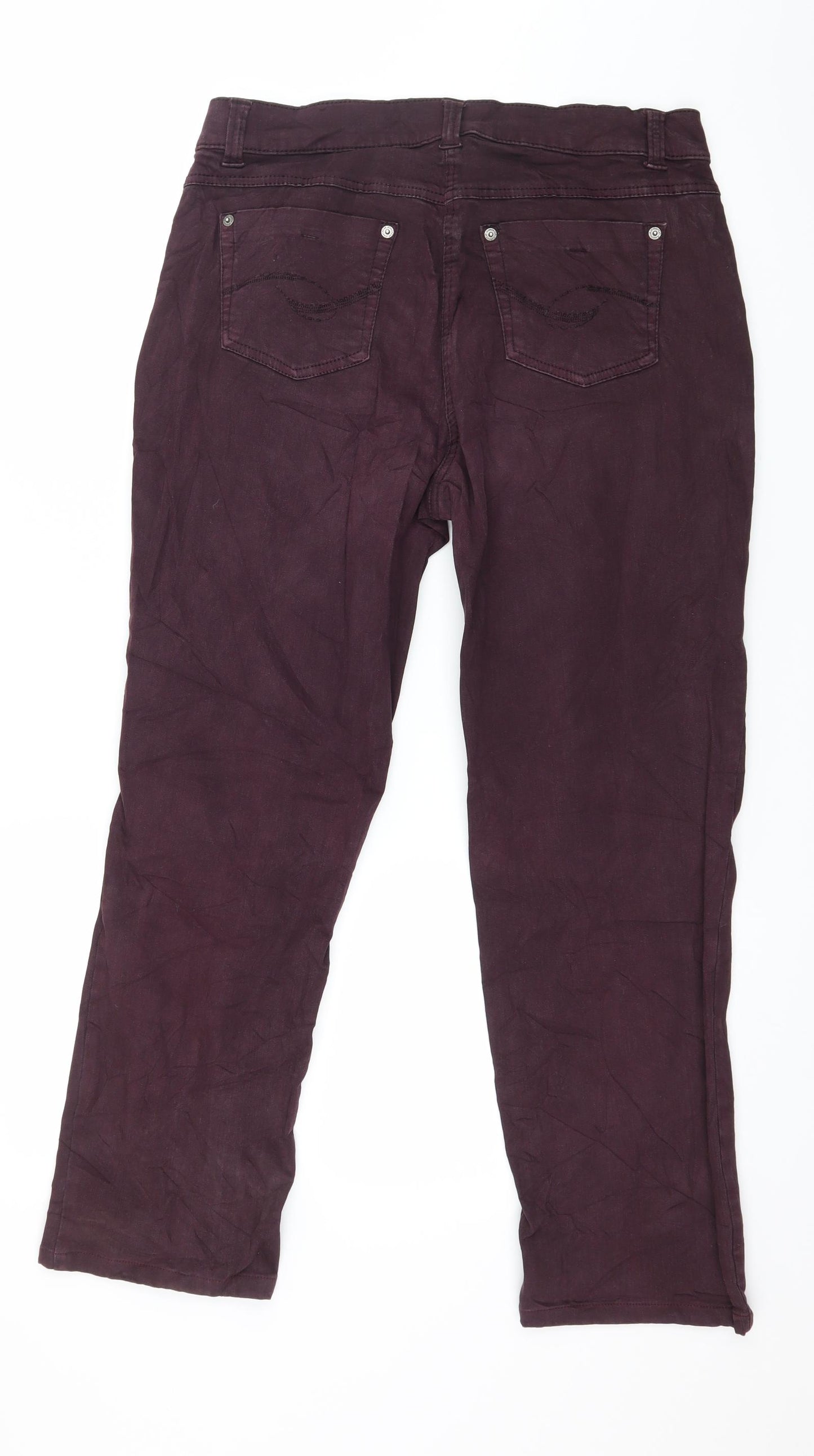 Pterworn Womens Purple  Denim Straight Jeans Size 14 L27 in