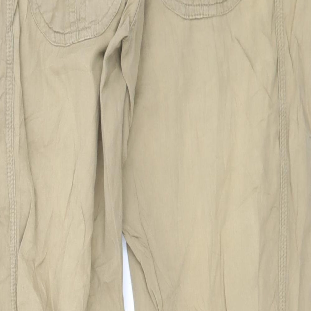 Promod Womens Beige   Cropped Trousers Size 8 L25 in