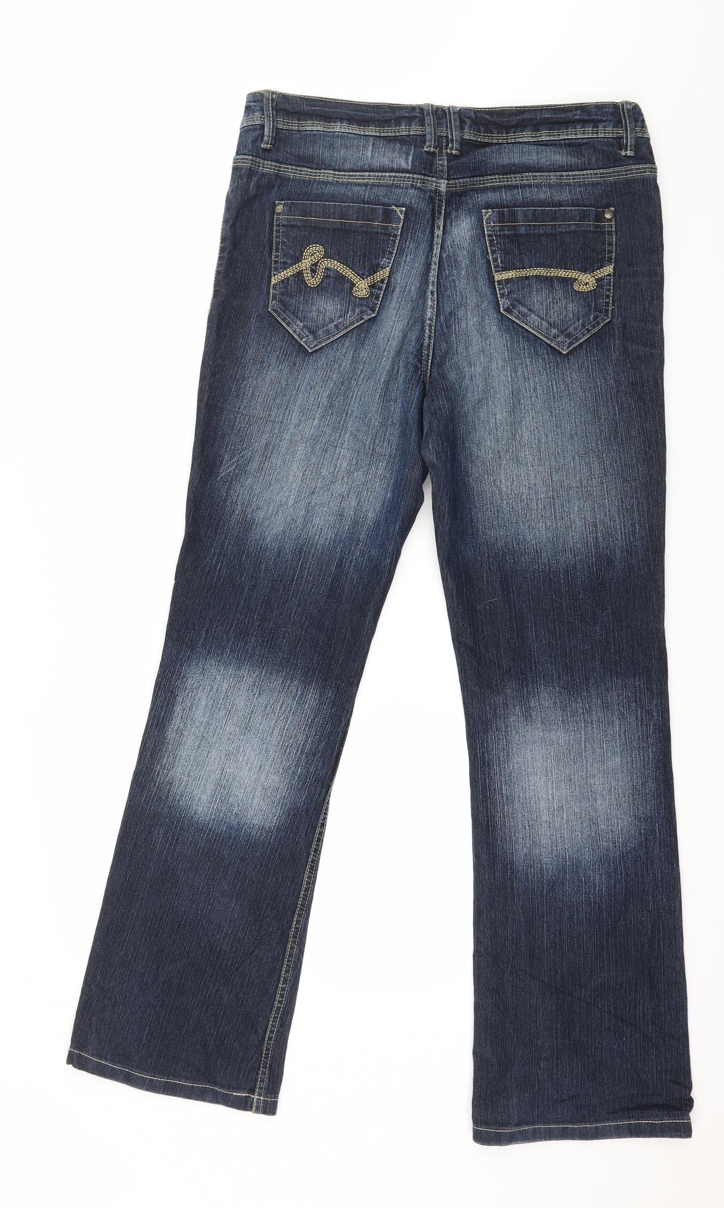 Yessica Womens Blue  Denim Straight Jeans Size 12 L29 in