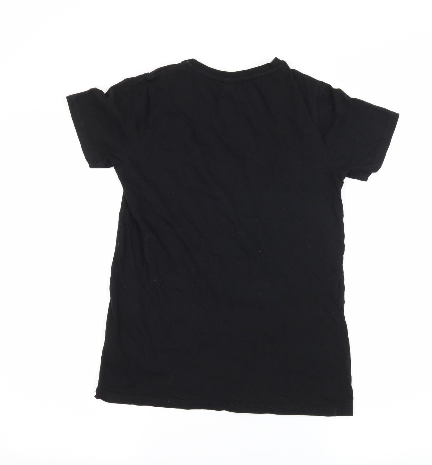 New Look Womens Black  Jersey Basic T-Shirt Size 6  - Lips